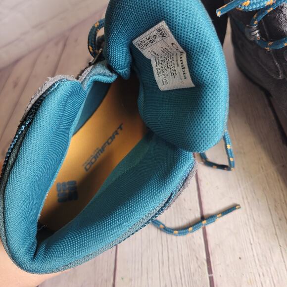 Columbia Waterproof Amped Hiking Boots Gray/Teal Newton Ridge Womens 8 Wide - Picture 7 of 9